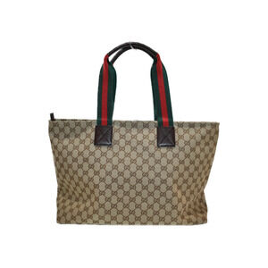 Gucci Bag Leather GG Canvas Big Beige Tote Mothers